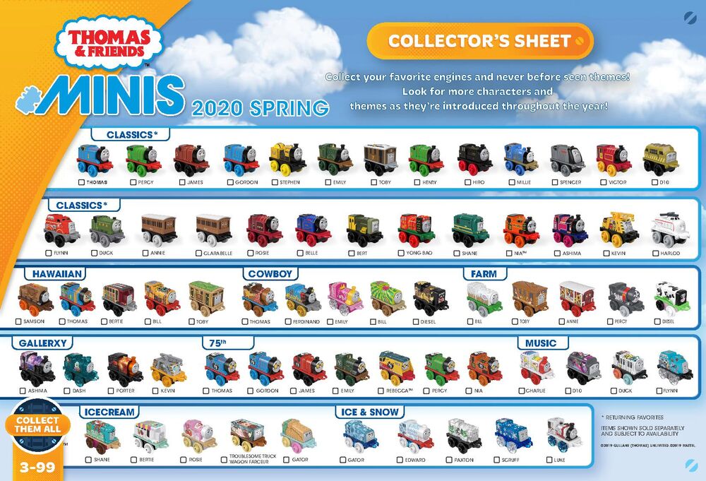 Thomas MINIS Blind Pack 2020 Series 1 From Mattel Fisher Price And   2020SpringCollector27sSheet5f4402b936717 