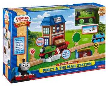 Thomas Wooden Railway - Battery-Operated Percy and the Mail