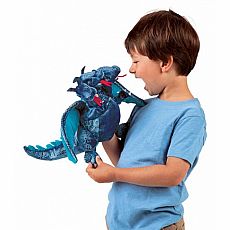 Blue Three-headed Dragon Hand Puppet